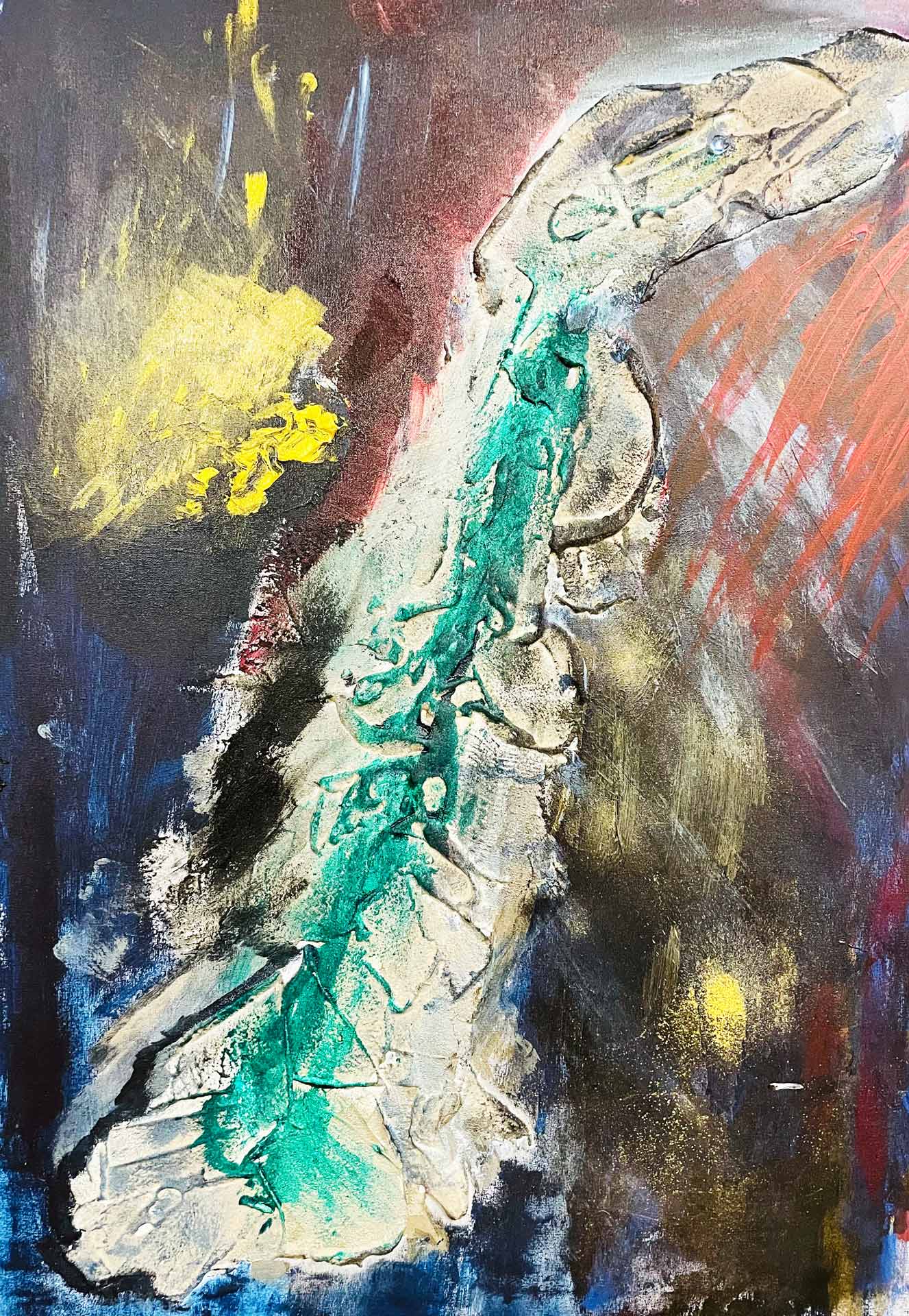 Gemälde-Serie Acryl Drachen Marie Luise Simon Lemgo Lieme
